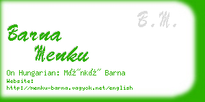 barna menku business card